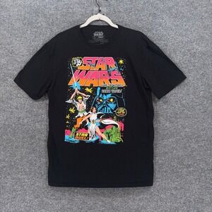 Mad Engine Star Wars Tshirt Mens Large Black Comic Graphic Luke Darth Vader